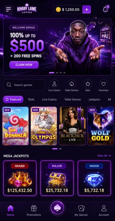 KhabyLame Casino on Mobile